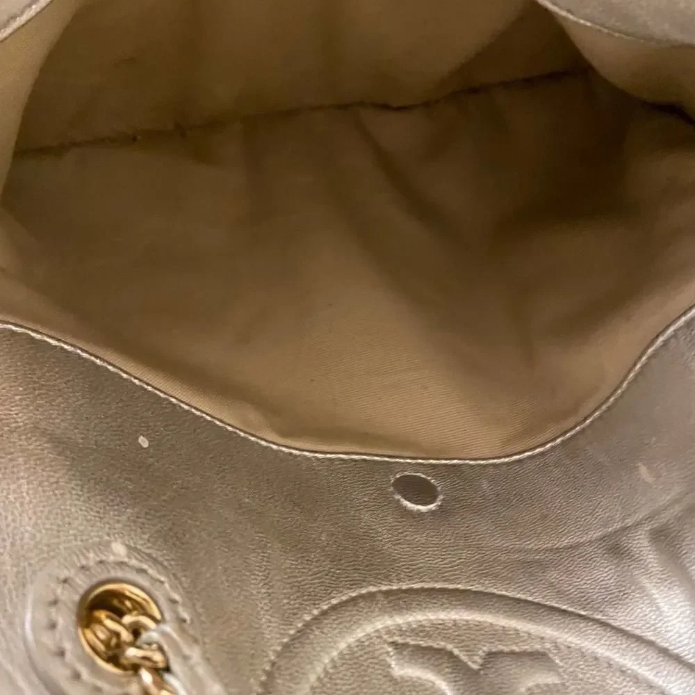 Tory Burch Fleming Rafla Metallic Gold & Silver Tote